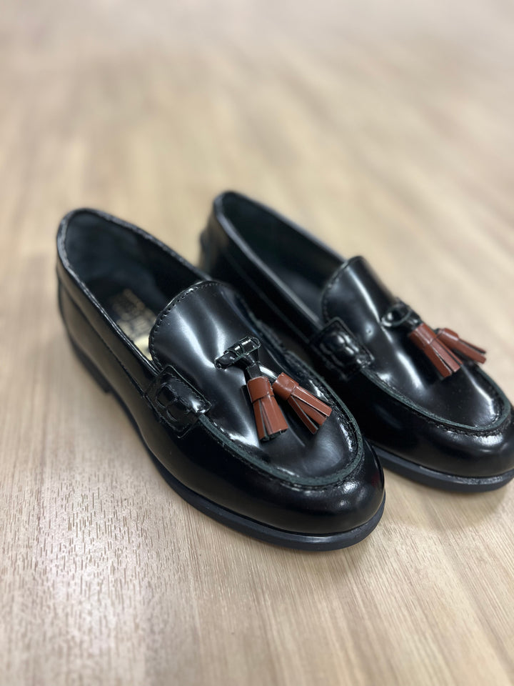 TASSELS CASTELLANO LOAFER BLACK WITH LUGGAGE TASSEL