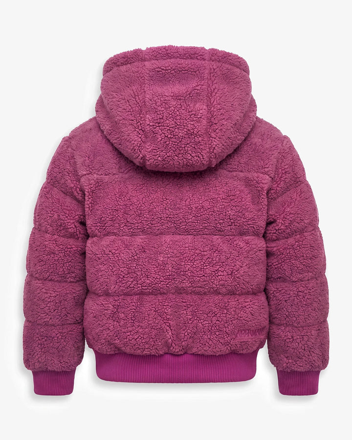 G0111-TPC0I2 Teddy Puffer Coat Vintage Mauve