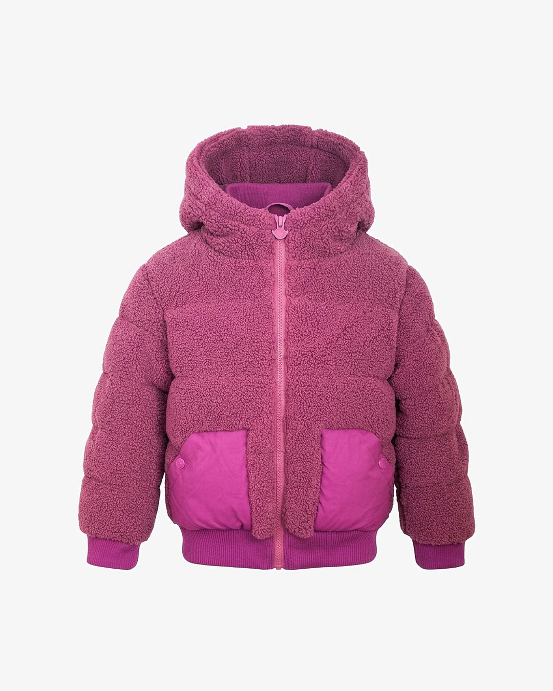 G0111-TPC0I2 Teddy Puffer Coat Vintage Mauve
