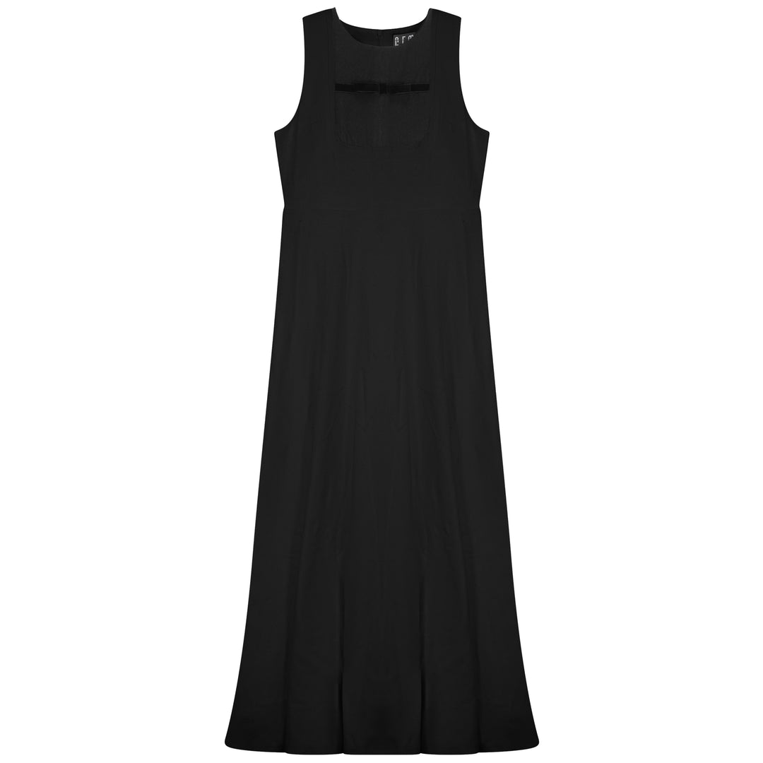 G912 RAW EDGE AND BOW DETAIL JUMPER-BLACK