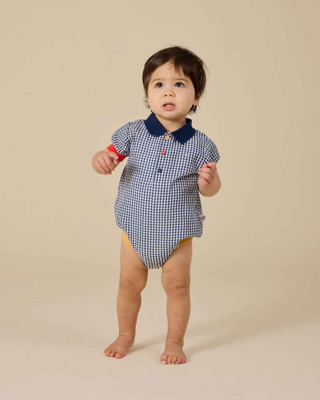 GINGHAM COLOUR POP POLO ROMPER