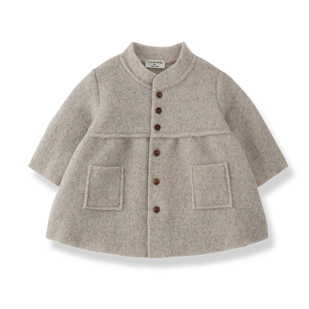 GORIZIA GIRLY COAT W/SCARF - BEIGE