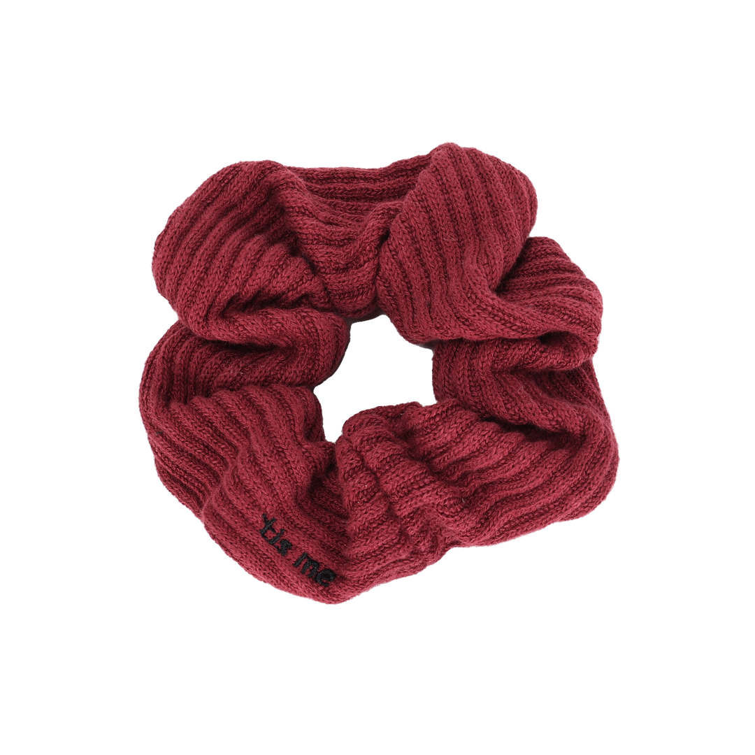 RIBBED SCRUNCHIE-Maroon