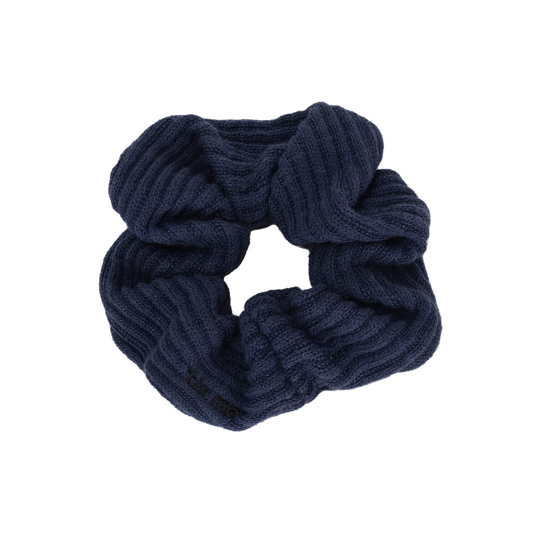 RIBBED SCRUNCHIE-Navy