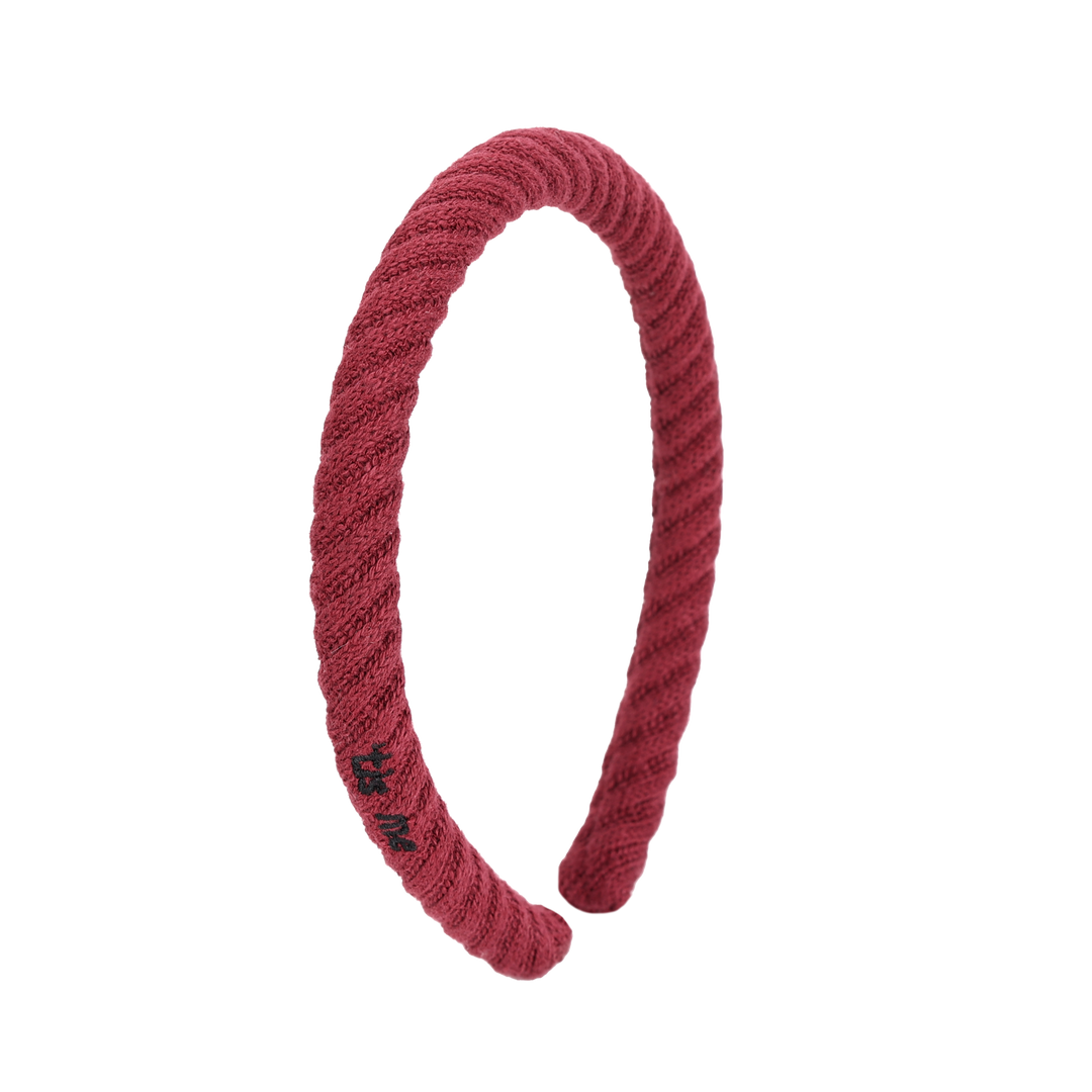 RIBBED 1/4 INCH HARD HEADBAND-Maroon