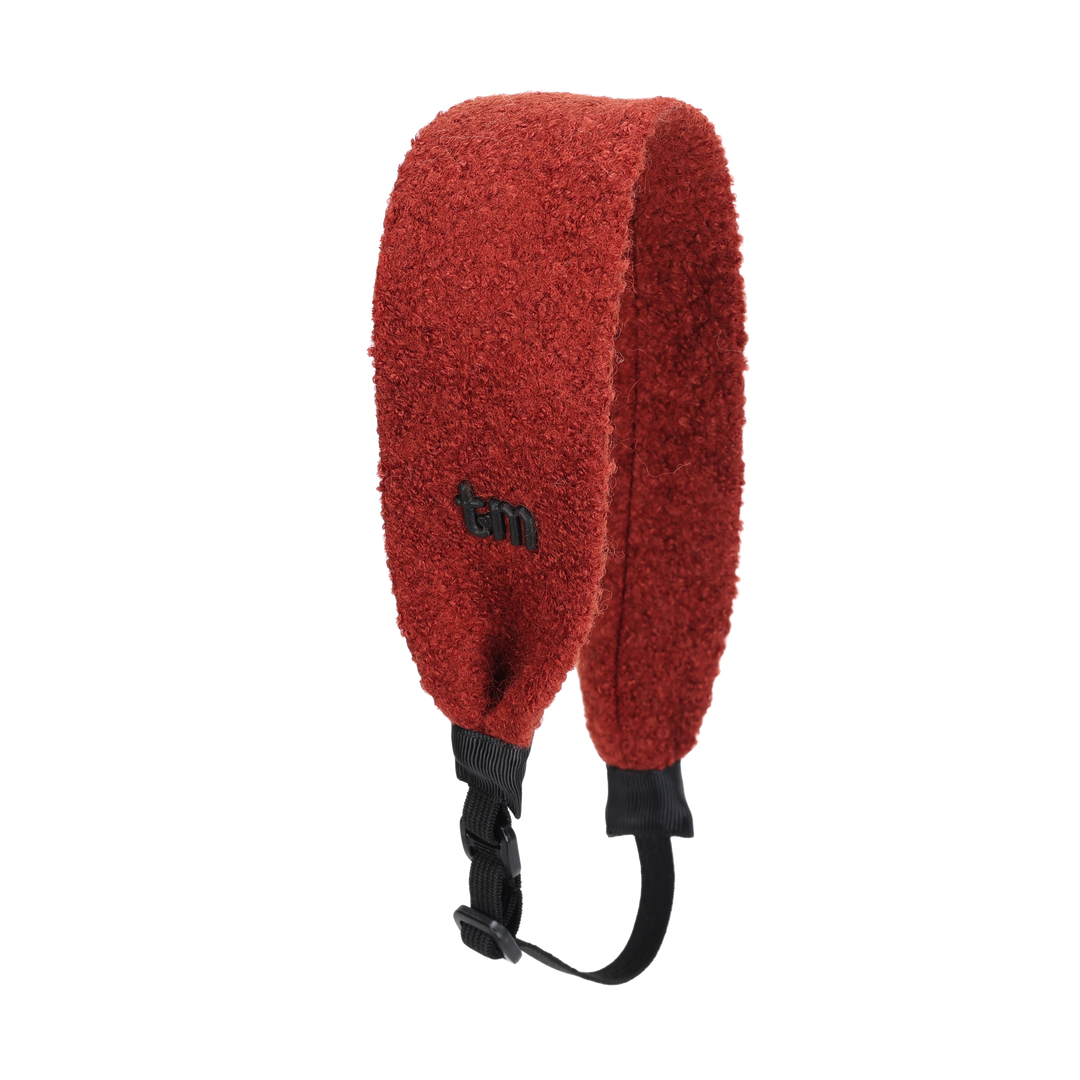 SHEEP STICKY WOOL ADJUSTABLE HEADSCARF-Brick Red Black