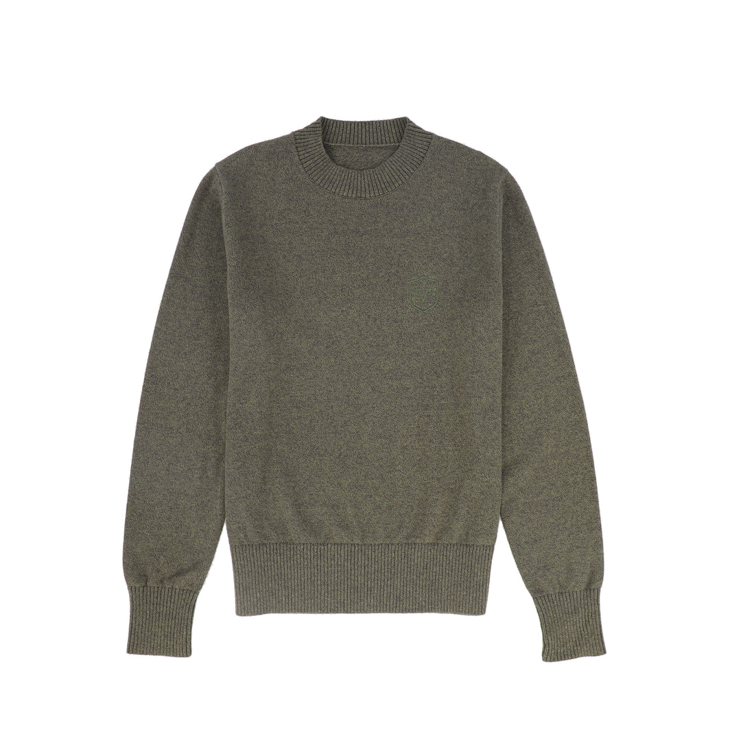C-21855-Marled Crew Neck Sweater -Green