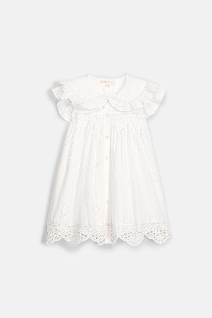 DRESS MIA OFF WHITE SCHIFFLI
