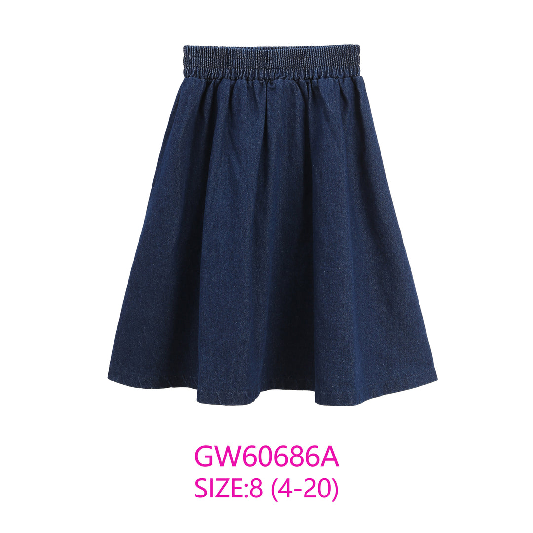 GW60686A-BLUE DENIM SKIRT