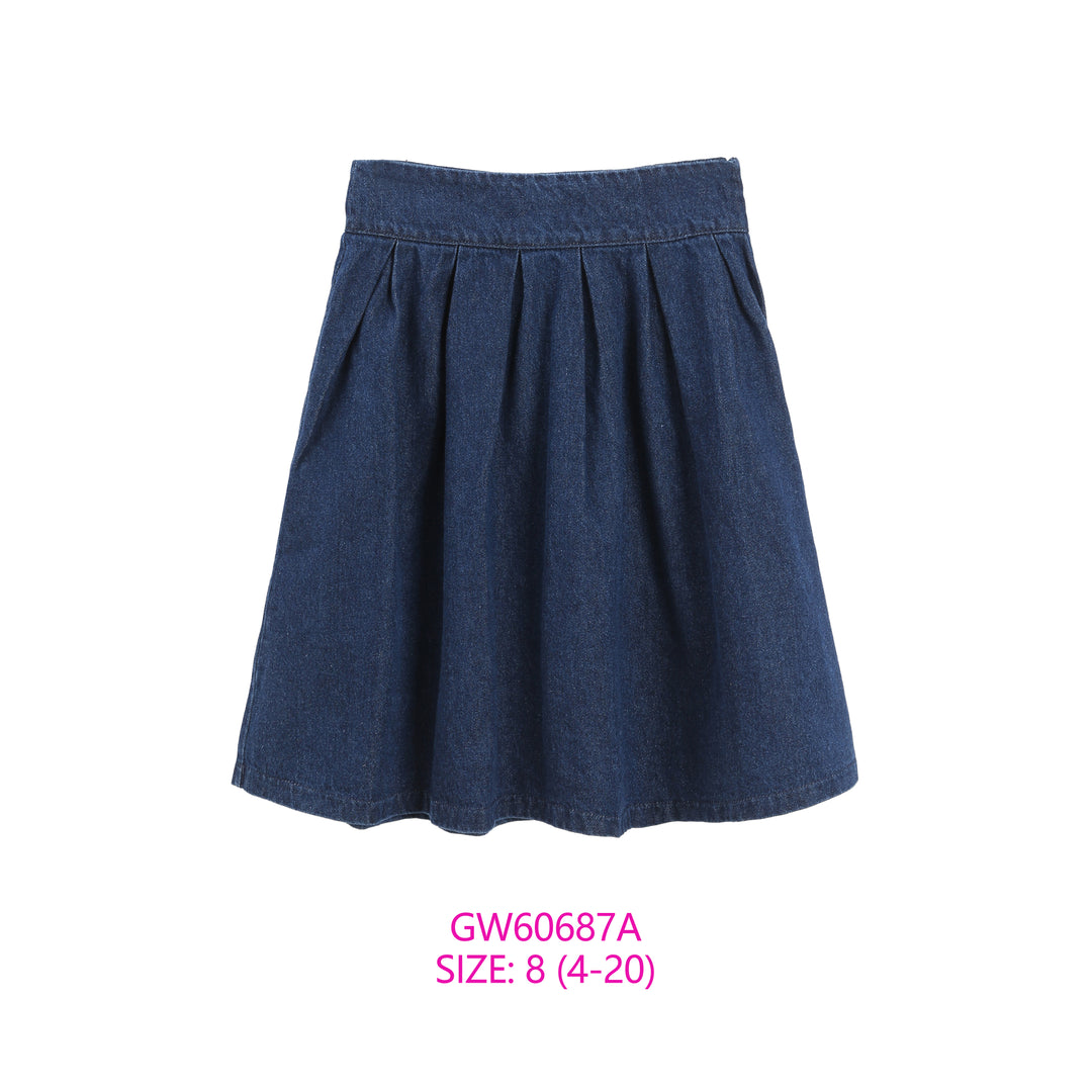 GW60687A-BLUE DENIM SKIRT