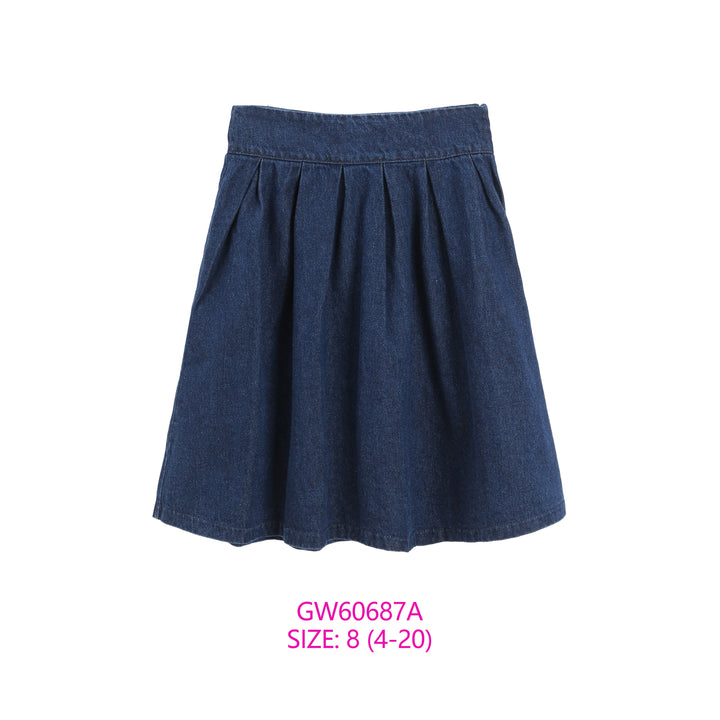 GW60687A-BLUE DENIM SKIRT