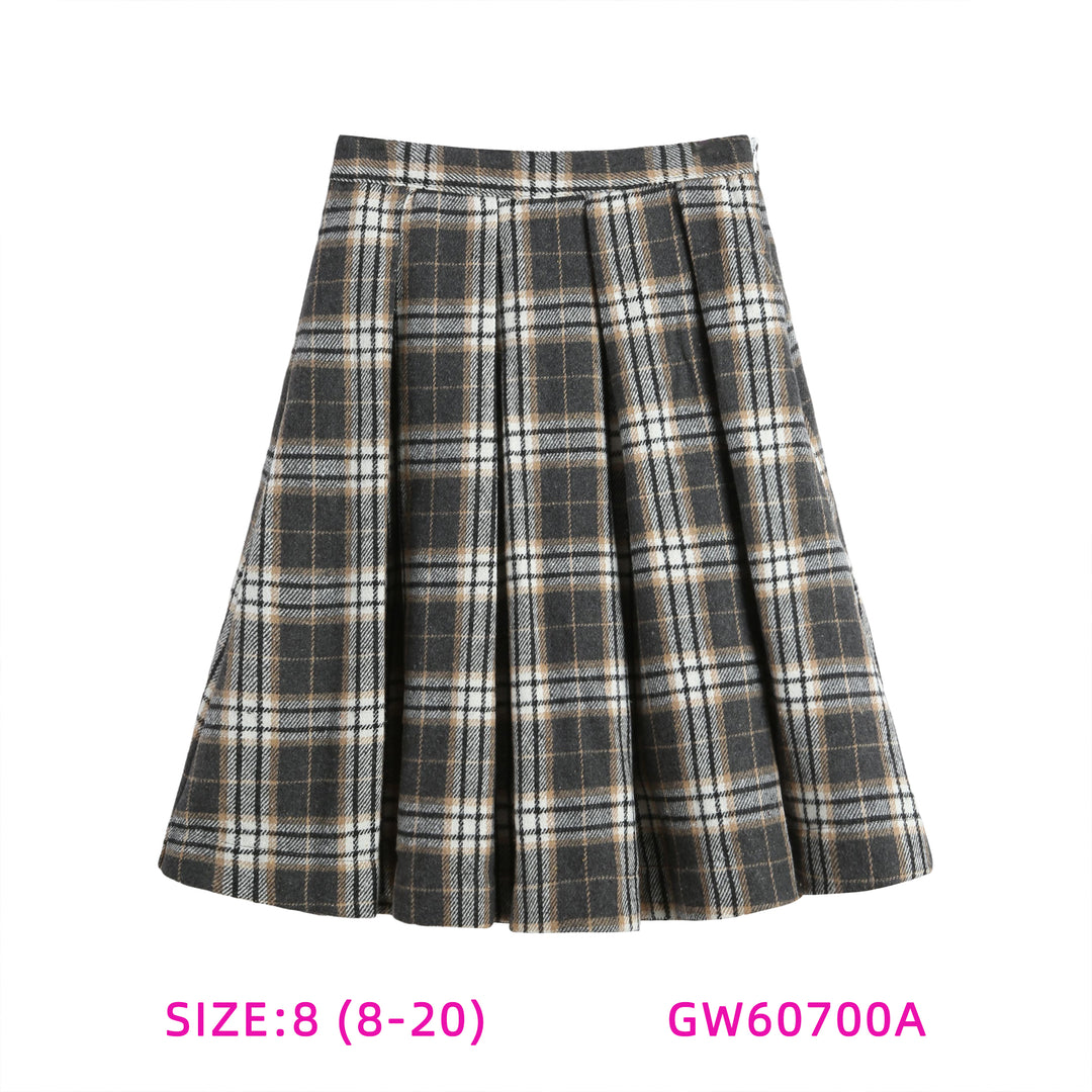 GW60700A-PLAID SKIRT
