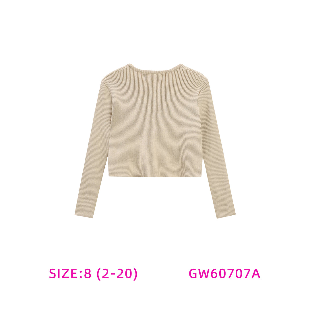 GW50707A-GIRLS BEIGE CARDIGAN
