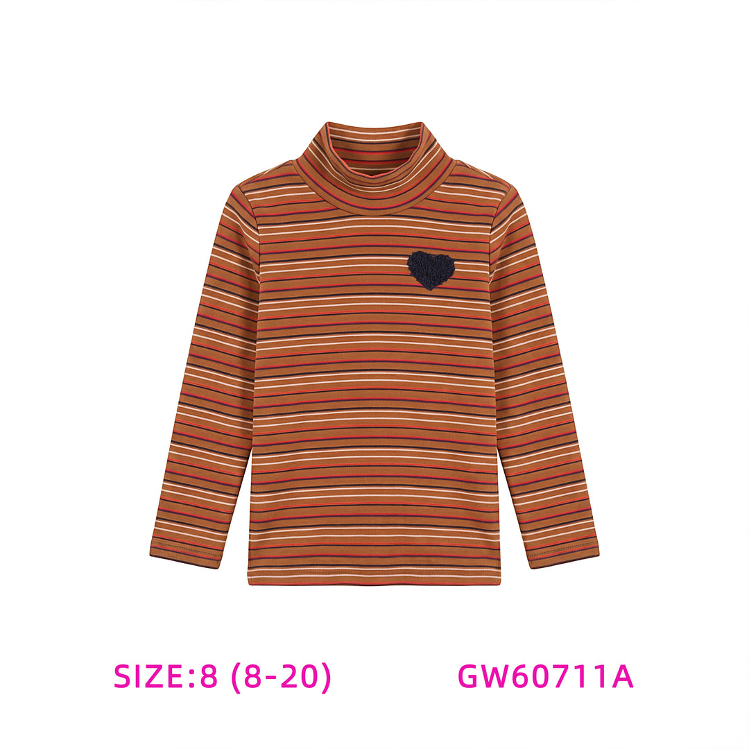 GW60711A-ORANGE STRIPE TURTLENECK