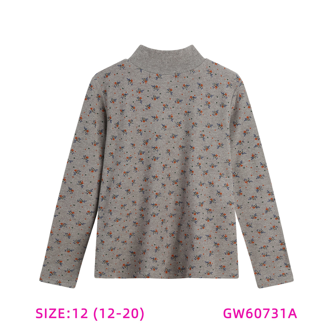 GW60731A-GREY FLORAL TOP