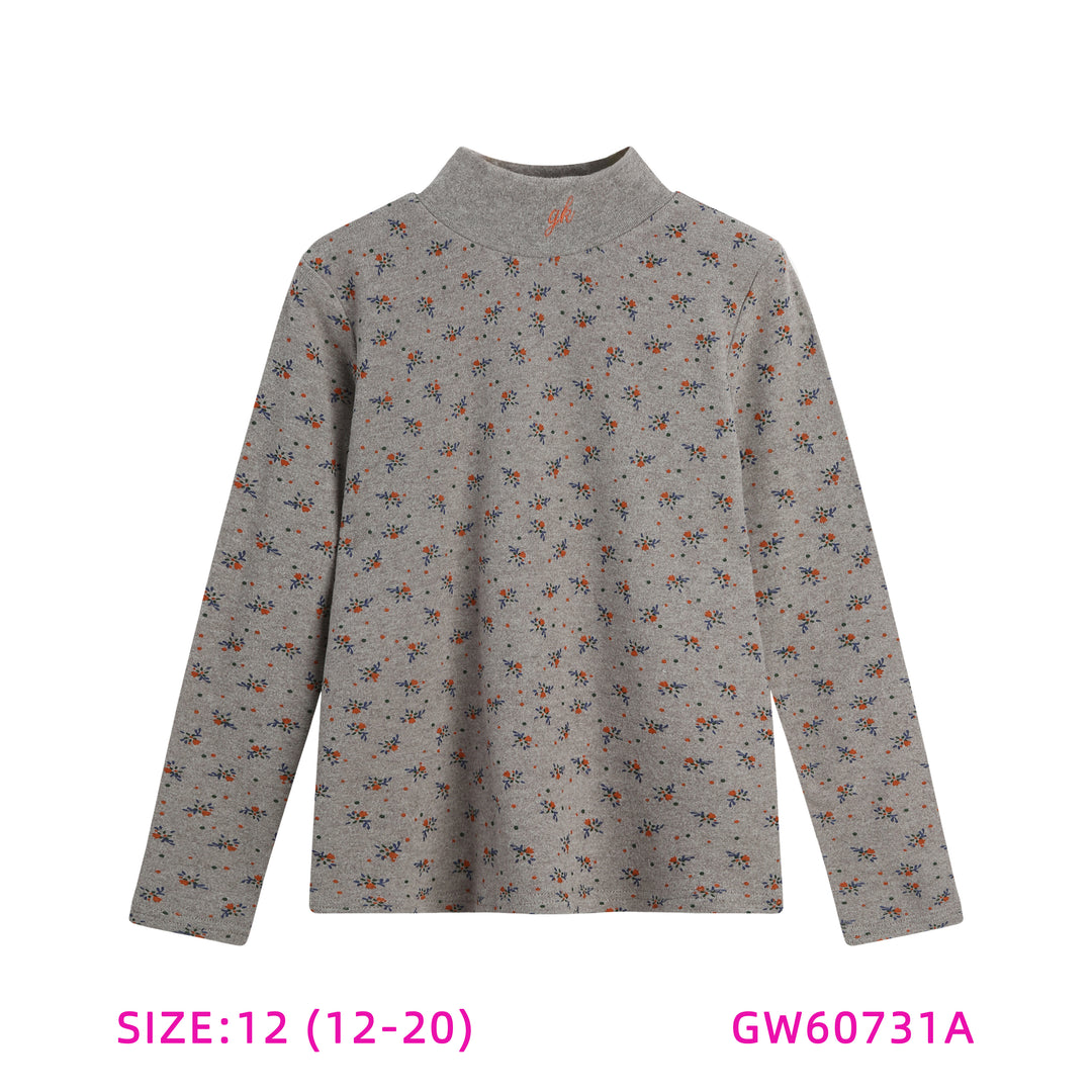 GW60731A-GREY FLORAL TOP