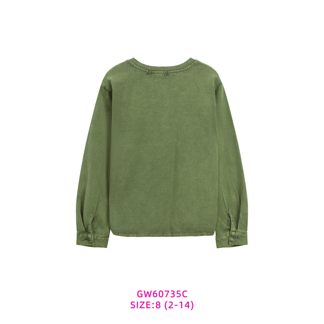 GW60735C-GREEN POCKET T-SHIRT