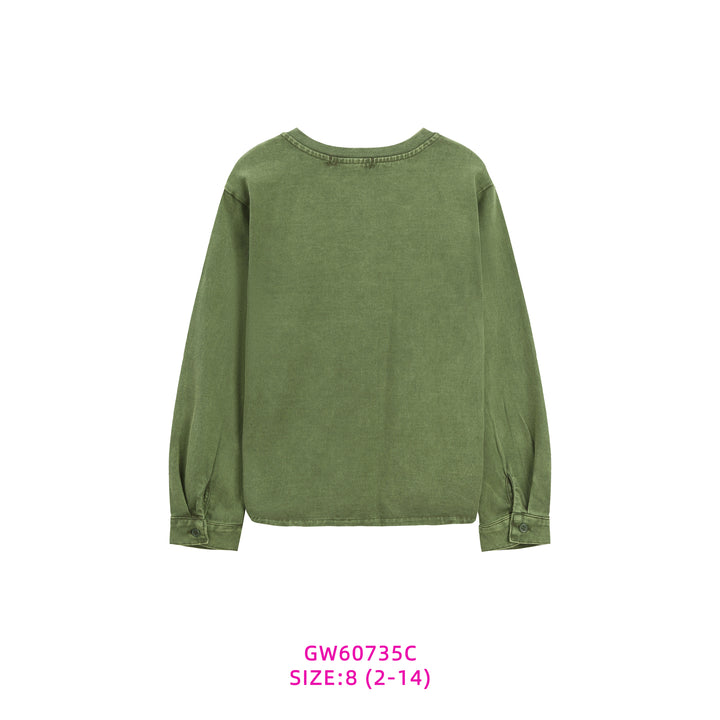 60735C-BOYS GREEN POCKET T-SHIRT
