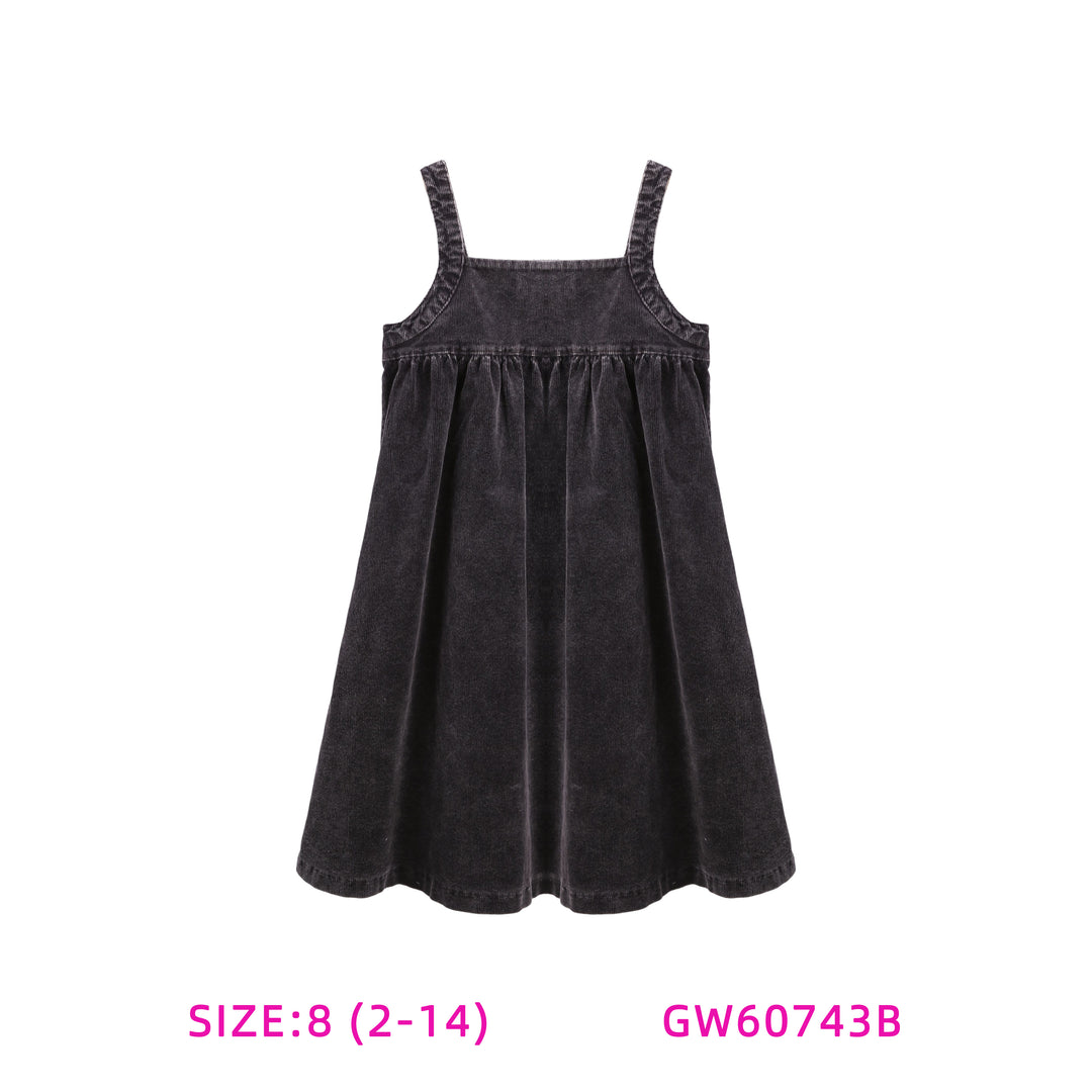 60743B-CHARCOAL CORDUROY JUMPER