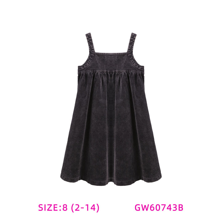 60743B-CHARCOAL CORDUROY JUMPER