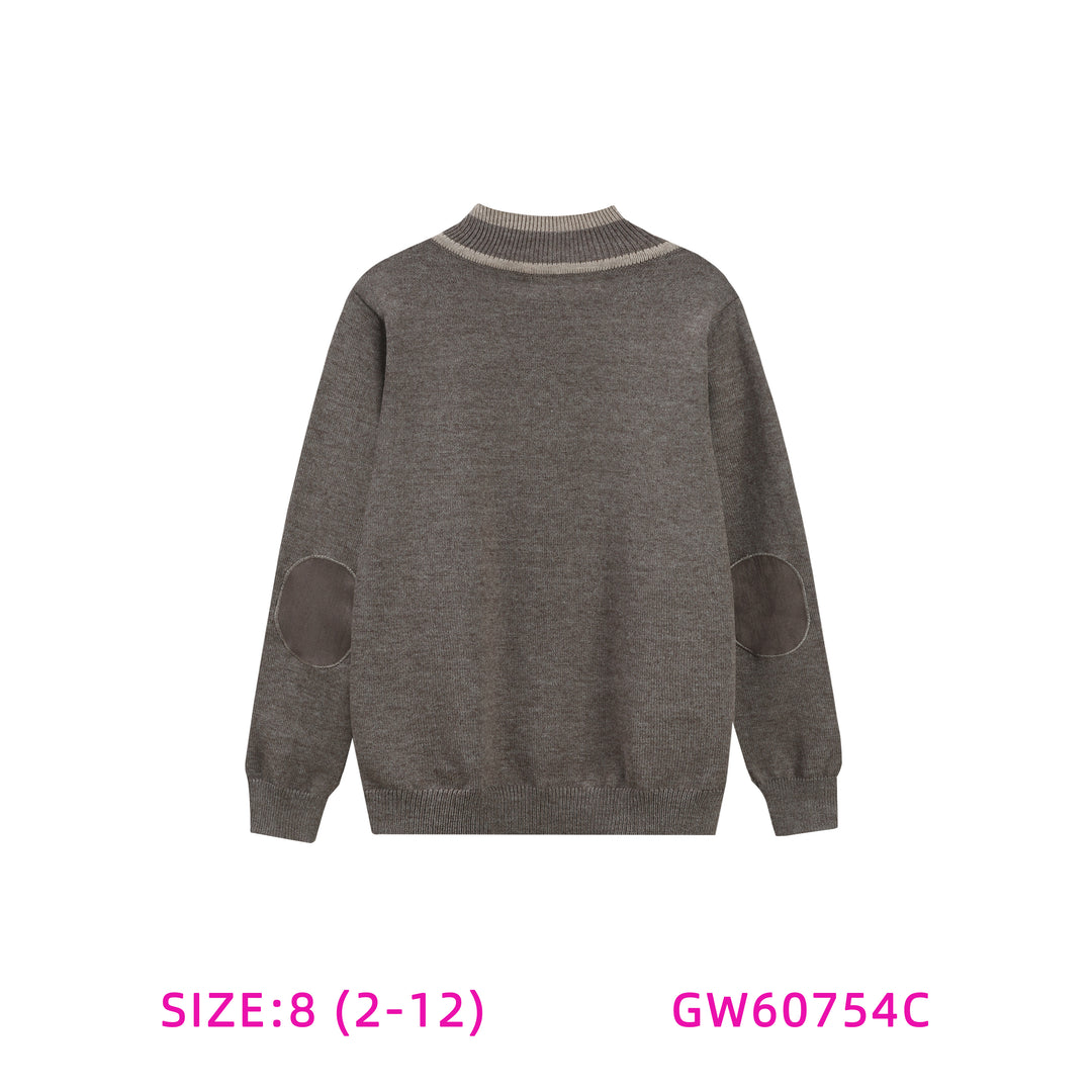 GW60754C-BOYS CONTRAST NECK SWEATER