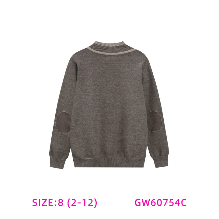GW60754C-BOYS CONTRAST NECK SWEATER