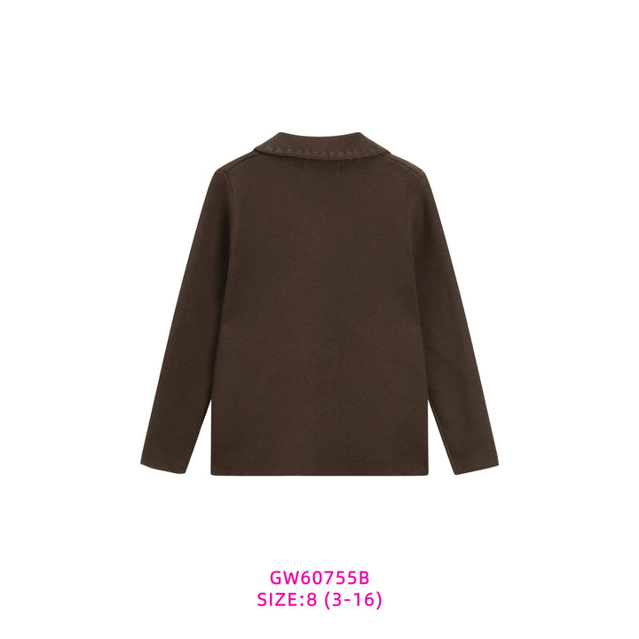 GW60755B-BROWN KNIT BLAZER