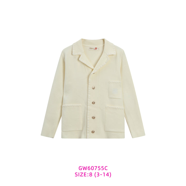 GW60755C-IVORY KNIT BLAZER