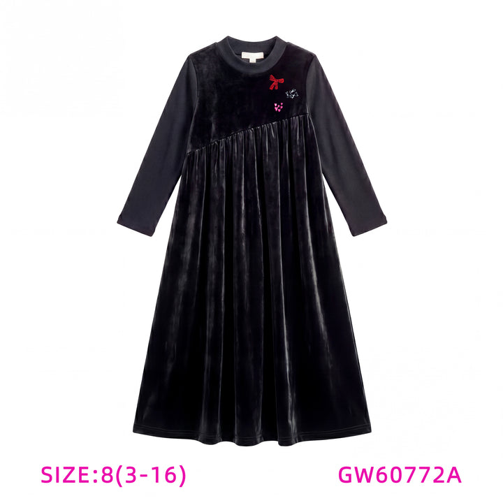 GW60772A-BLACK VELOUR SHABBOS ROBE