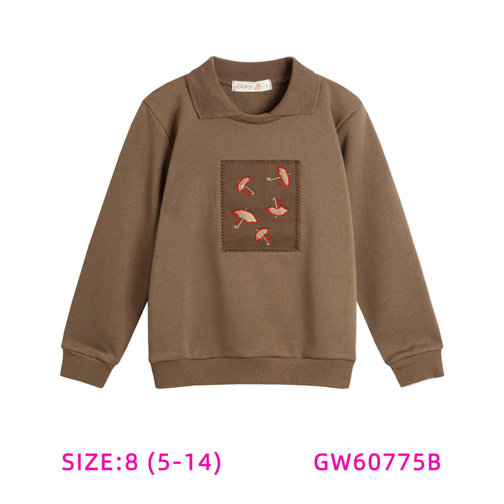60775B-TAN UMBRELLA SWEAT TOP