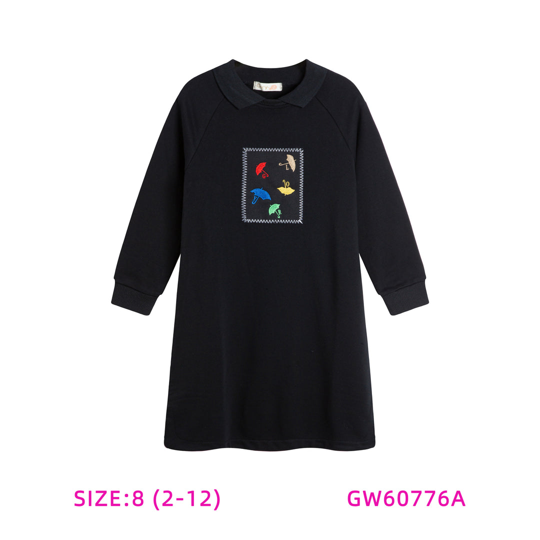 GW60776A-BLACK UMBRELLA DRESS