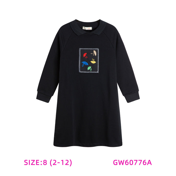 GW60776A-BLACK UMBRELLA DRESS