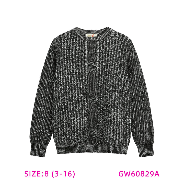 GW60829A-DARK GREY BOYS SWEATER