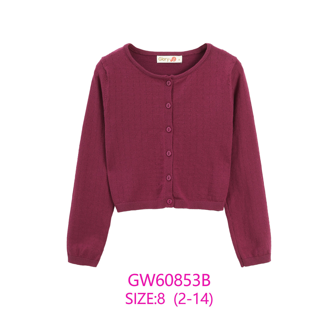 GW60853B-GIRLS KNIT CARDIGAN