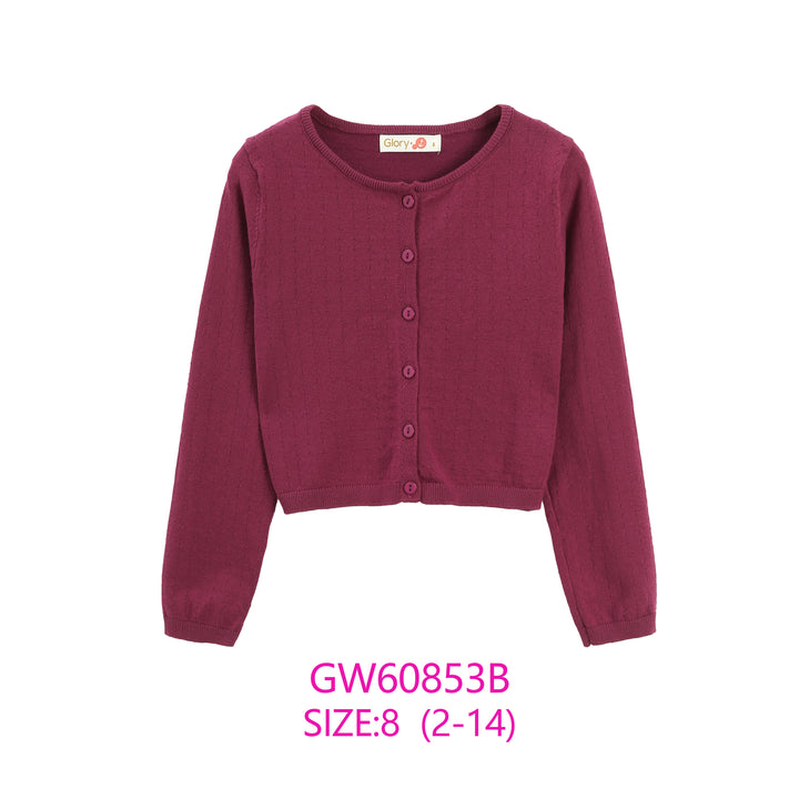 GW60853B-GIRLS KNIT CARDIGAN