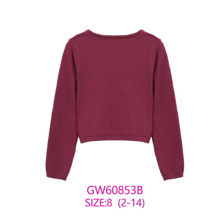 GW60853B-GIRLS KNIT CARDIGAN