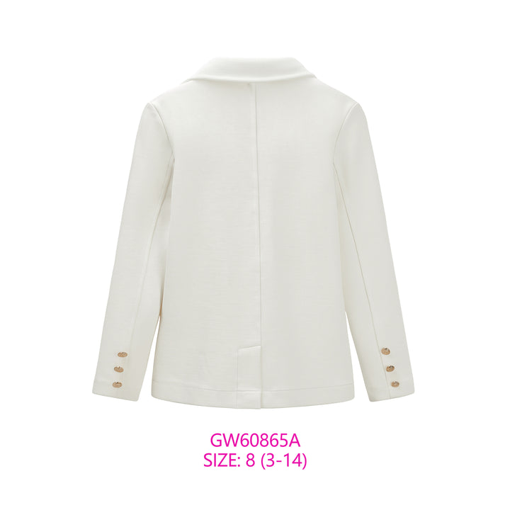 GW60865A- BOYS IVORY DOUBLE BREASTED BLAZER