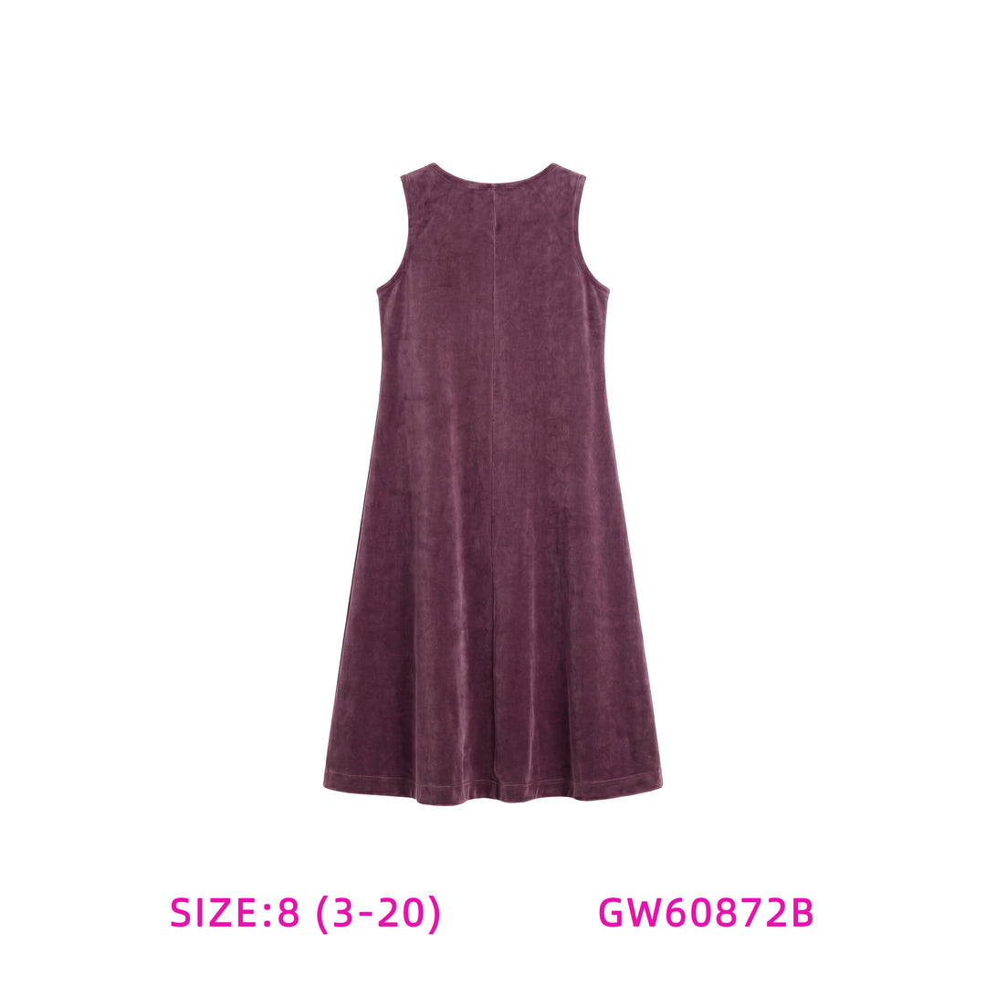 GW60872B-PURPLE VELOUR SHABBOS ROBE
