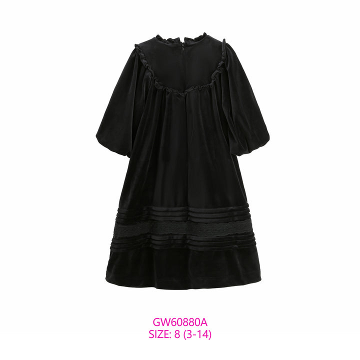 GW60880A-BLACK VELVET DRESS