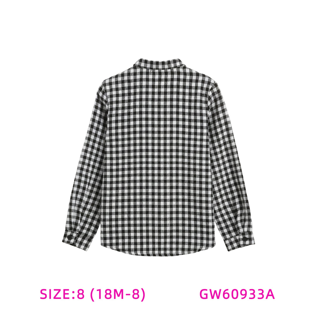 GW60933A-BLACK & WHITE GINGHAM SHIRT