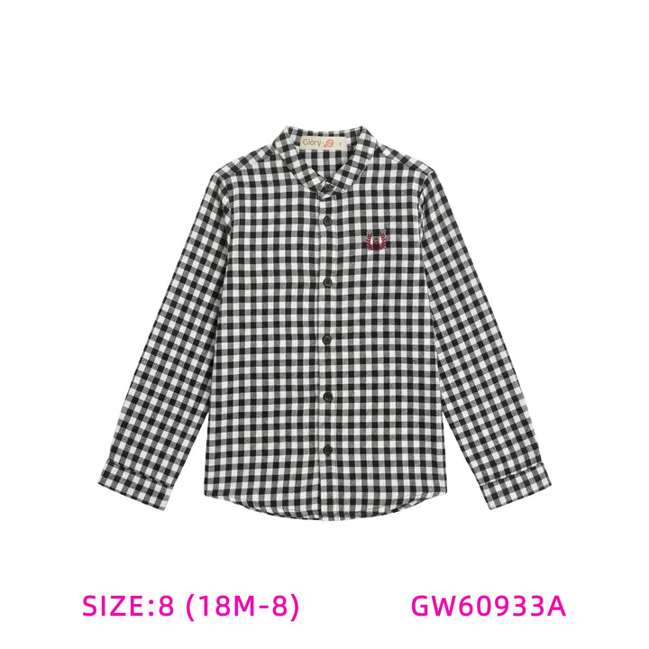 GW60933A-BLACK & WHITE GINGHAM SHIRT
