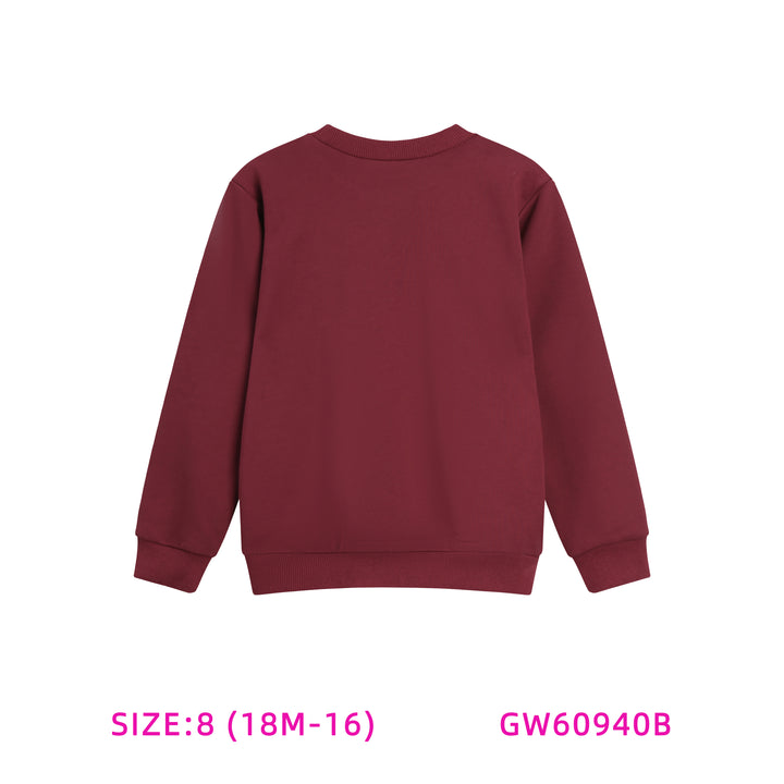GW60940B-BURGUNDY HORSE SWEATSHIRT