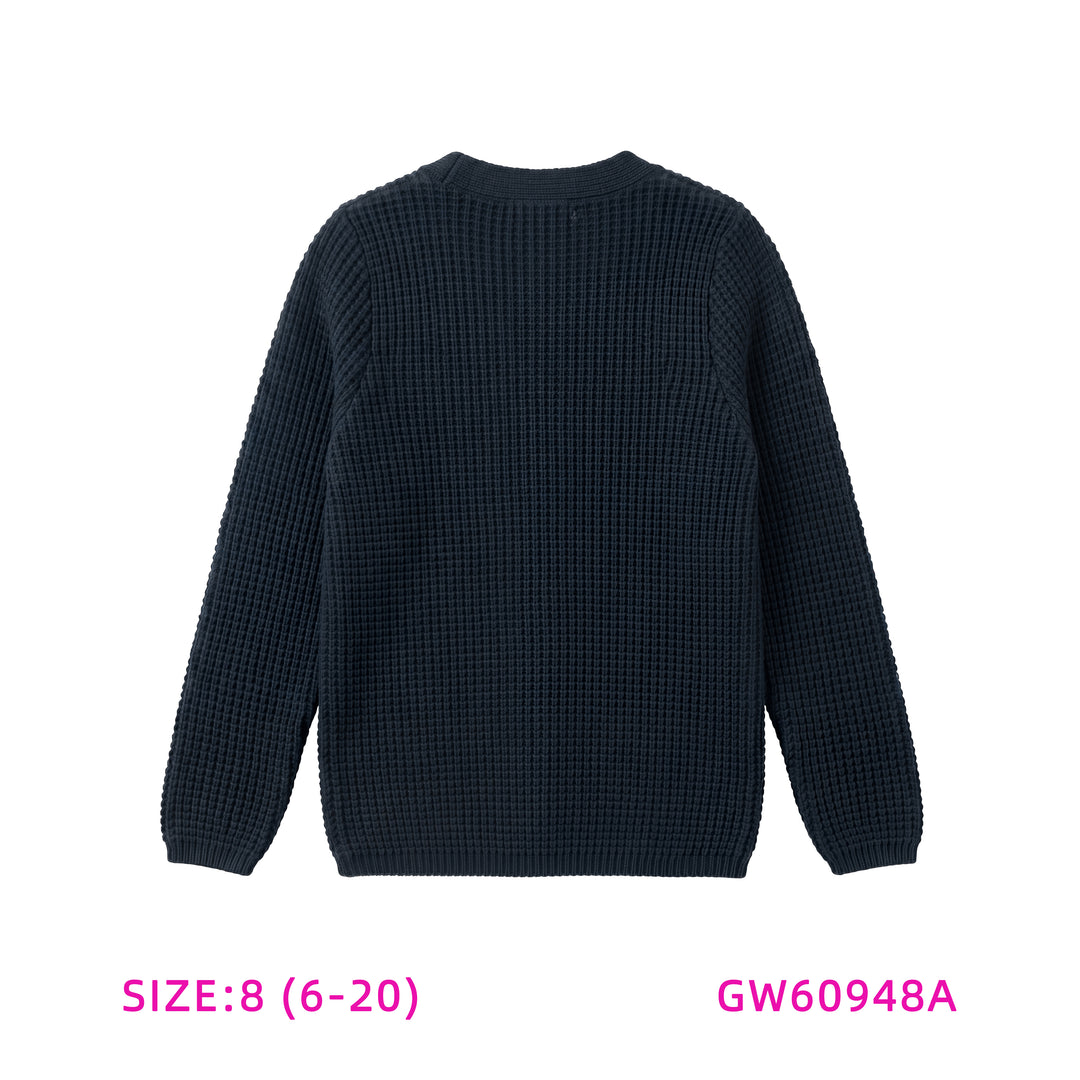 GW60948A-NAVY KNIT CARDIGAN