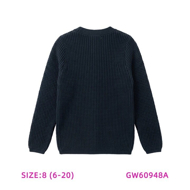GW60948A-NAVY KNIT CARDIGAN