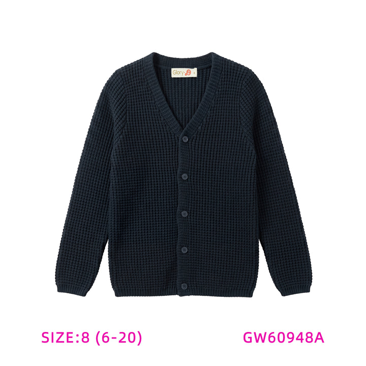 GW60948A-NAVY KNIT CARDIGAN