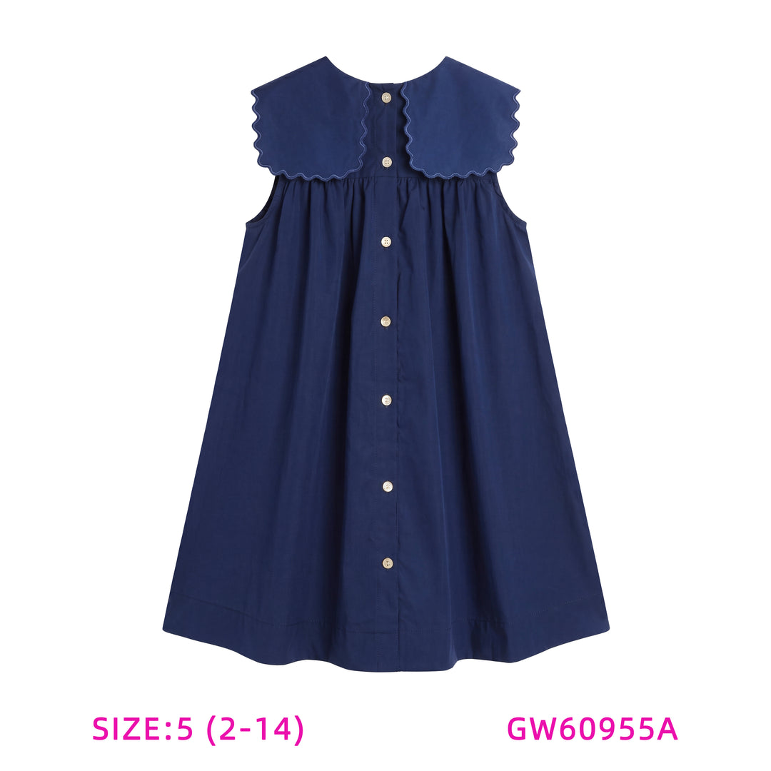 60955A-BIG COLLAR BLUE JUMPER