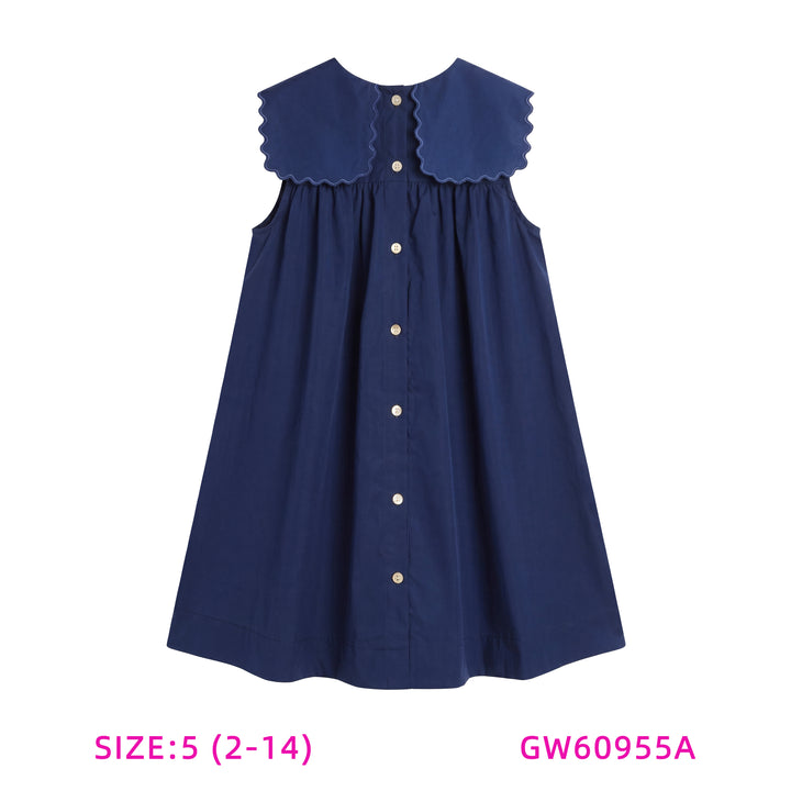 60955A-BIG COLLAR BLUE JUMPER