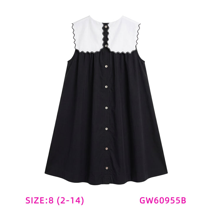 60955B-BIG COLLAR BLACK JUMPER