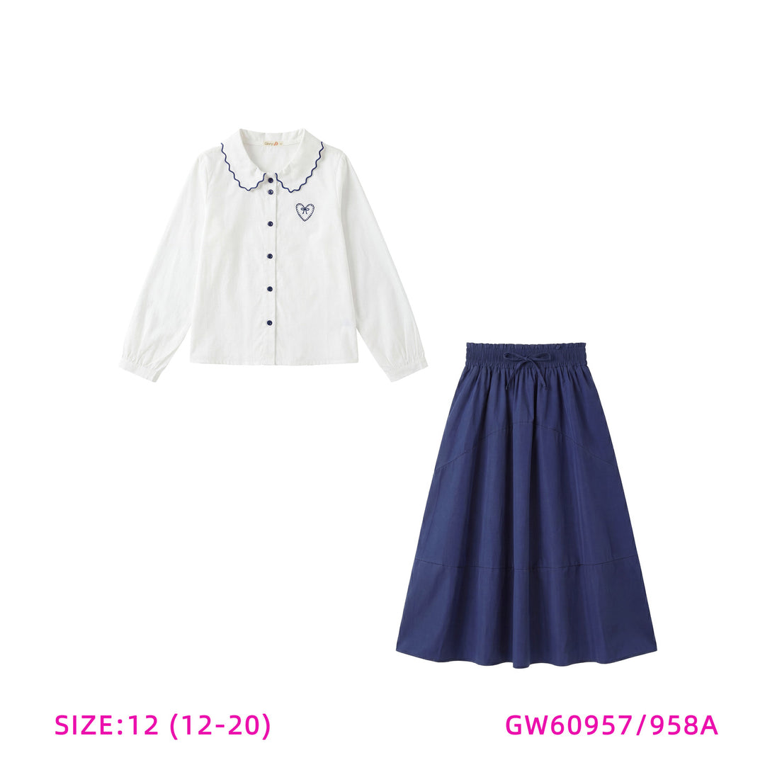 60957/58A-GIRLS BLUE/WHITE SET