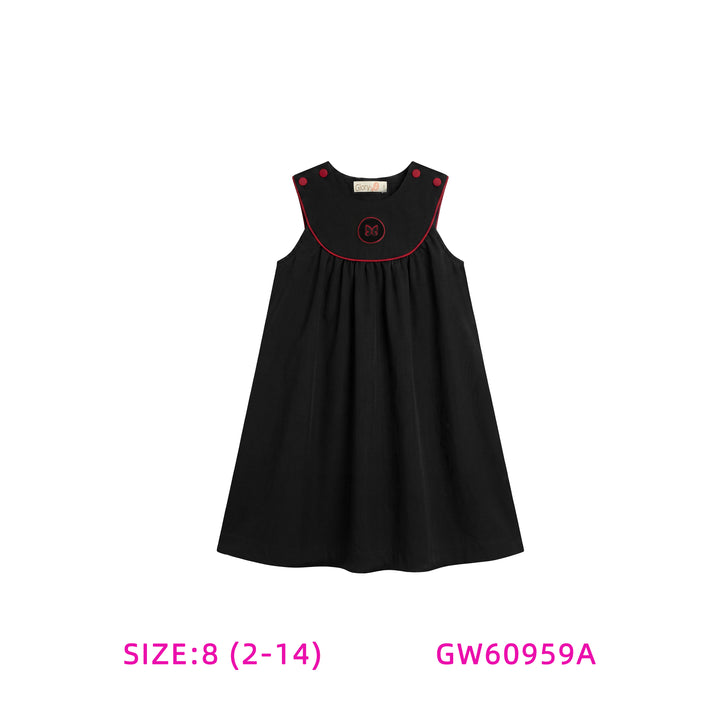 GW60959A-BLACK AND RED SHABBOS DRESS